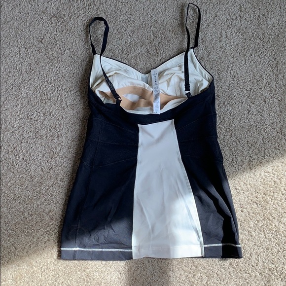 Lululemon black/cream fitted tank top. - Picture 2 of 4